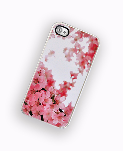 Japanese Cherry Blossom Iphone Hard Case, Fits Iphone 4 And Iphone 4s - White Trim